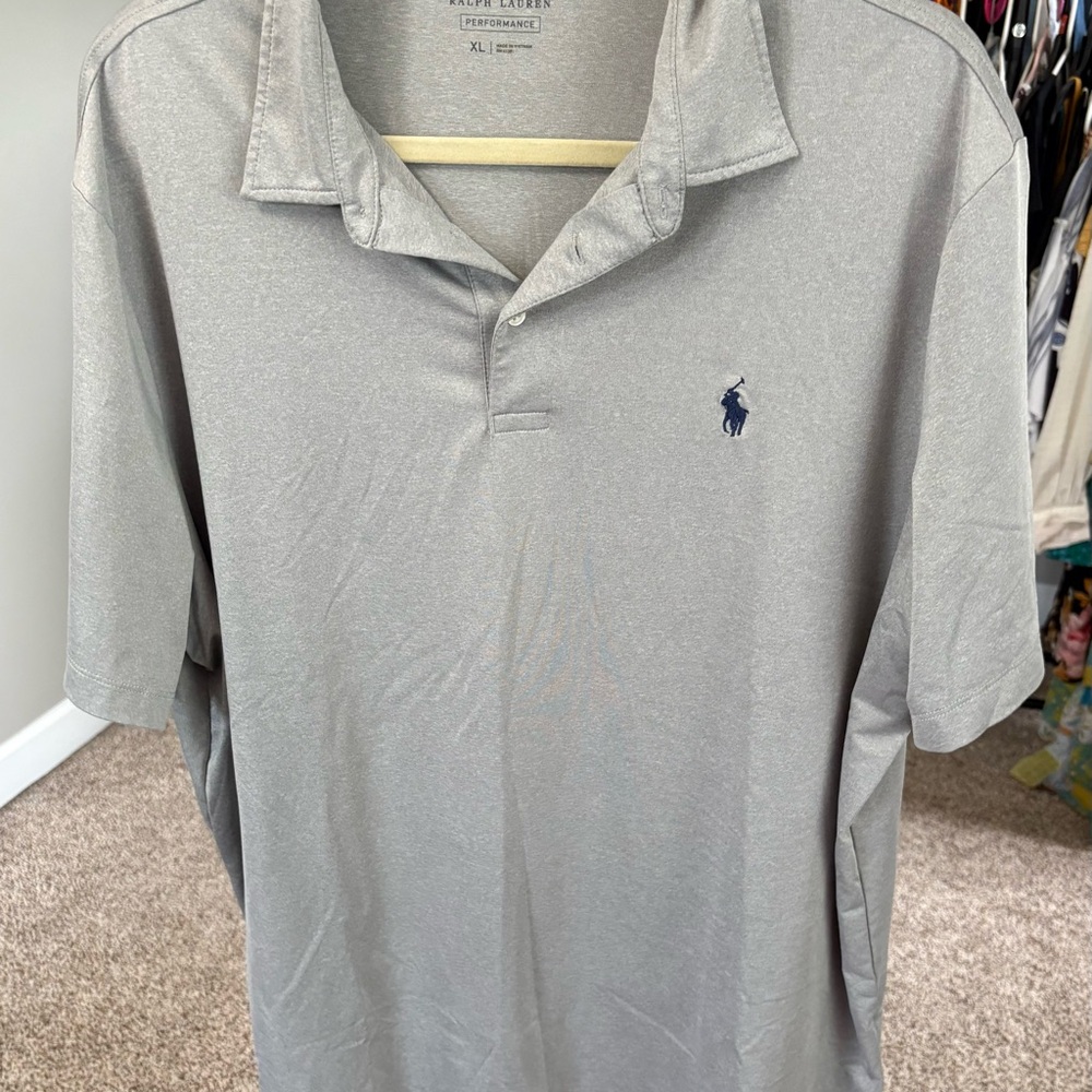 Polo by Ralph Lauren Men's Light Gray Performance Polo Shirt